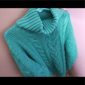 Turquoise Turtleneck Sweater